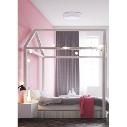 LED Dziecięca lampa sufitowa GALAXY KIDS LED/24W/230V gwiazdki różowy/biały