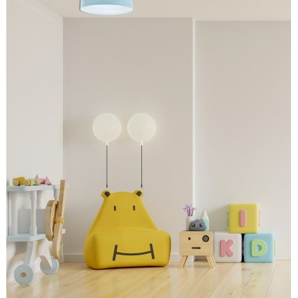 LED Dziecięca lampa sufitowa GALAXY KIDS LED/24W/230V turkusowe kropki/biała