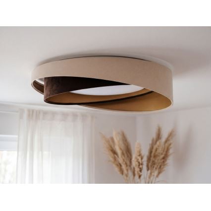 LED Lampa sufitowa GALAXY MODERN LED/24W/230V střednica 55 cm beżowa/brązowa/złota