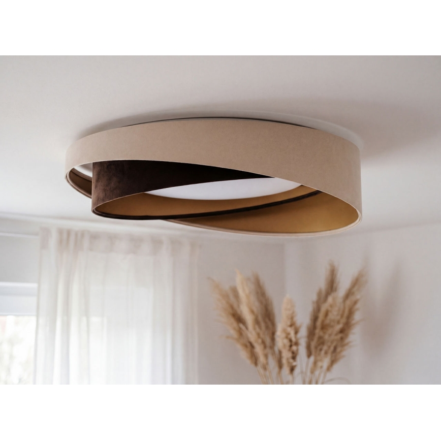 LED Lampa sufitowa GALAXY MODERN LED/24W/230V střednica 55 cm beżowa/brązowa/złota