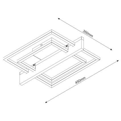 LED lampa sufitowa LARYSA LED/23W/230V 35x45 sosna