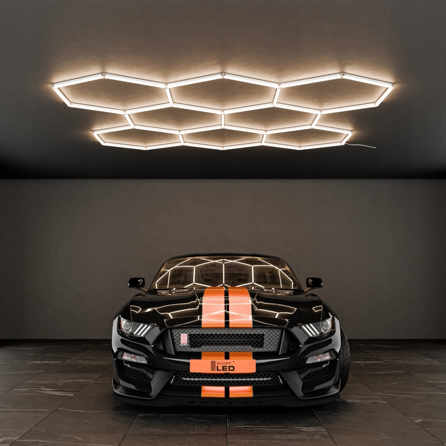 Oprawa sufitowa LED HEXAGON LED/280W/85-265V 4000K 313x298 cm CRI 90 IP54 biała