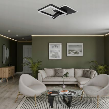 LED Lampa sufitowa LED/38W/230V + 1xGU10/30W czarna