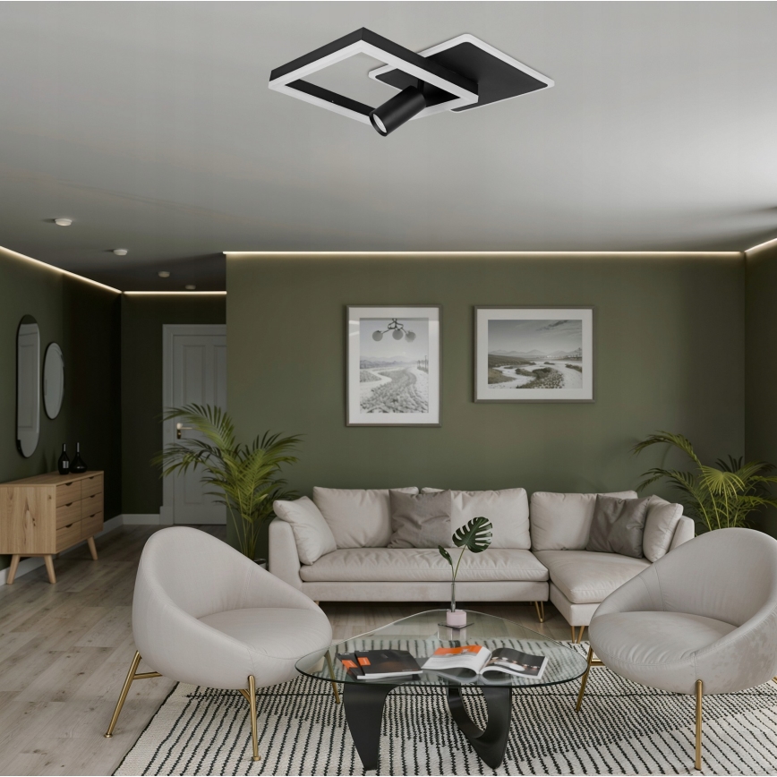 LED Lampa sufitowa LED/38W/230V + 1xGU10/30W czarna