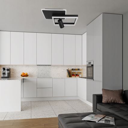 LED Lampa sufitowa LED/38W/230V + 1xGU10/30W czarna