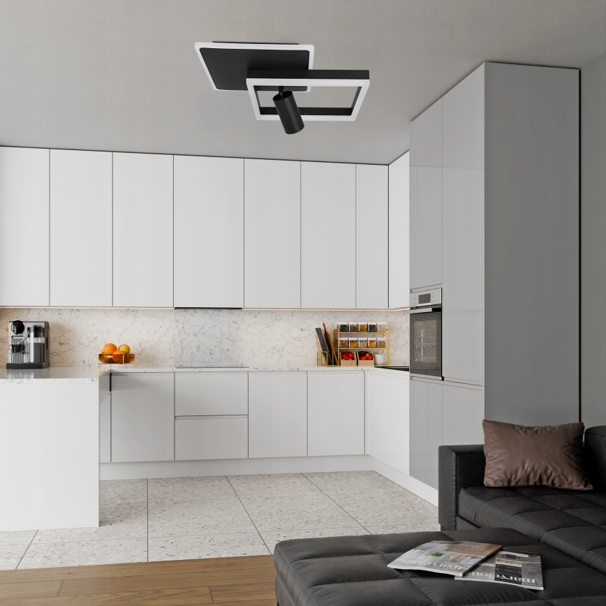 LED Lampa sufitowa LED/38W/230V + 1xGU10/30W czarna