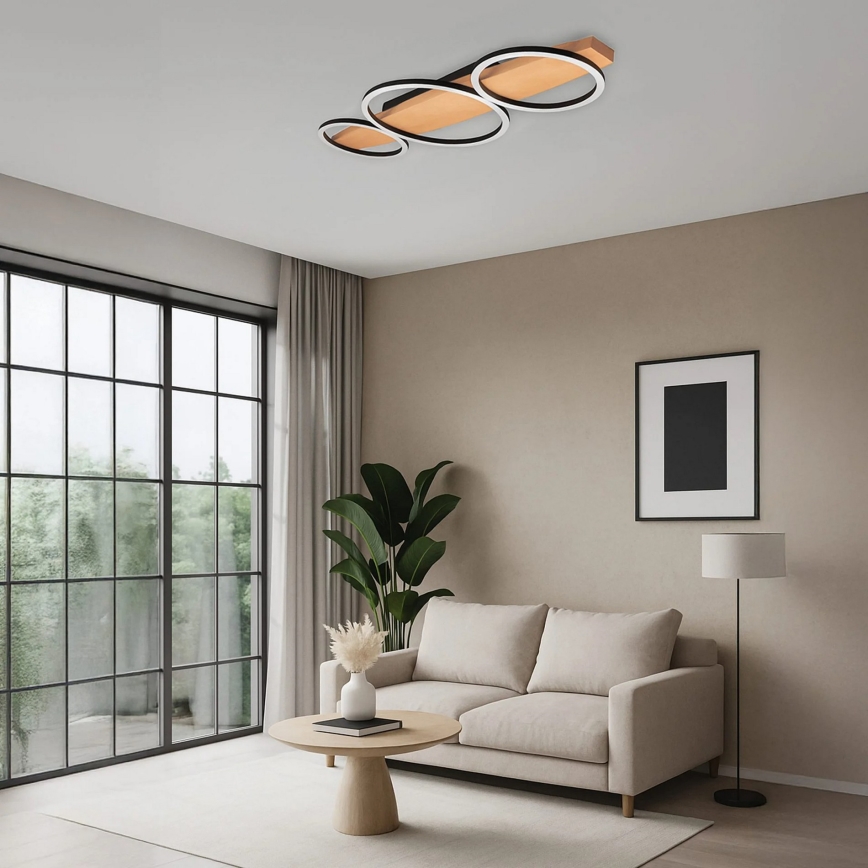 LED Lampa sufitowa MELISA LED/28W/230V 26,5x70 cm sosna
