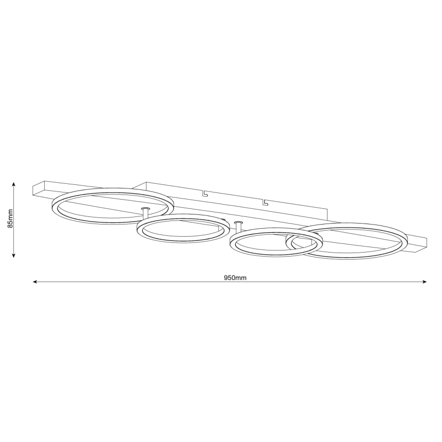 LED lampa sufitowa MELISA LED/35W/230V 26,5x95 cm sosna