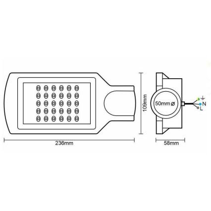 LED Lampa uliczna LED/30W/170-400V IP65