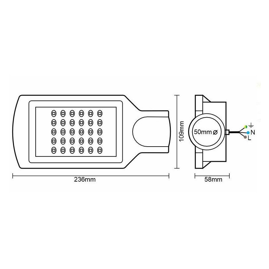 LED Lampa uliczna LED/30W/170-400V IP65