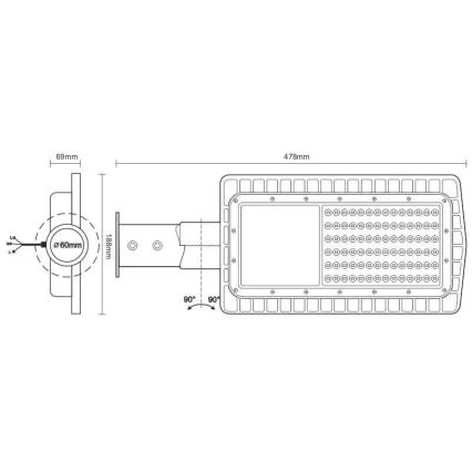 LED Lampa uliczna LED/30W/230V 2700K IP65