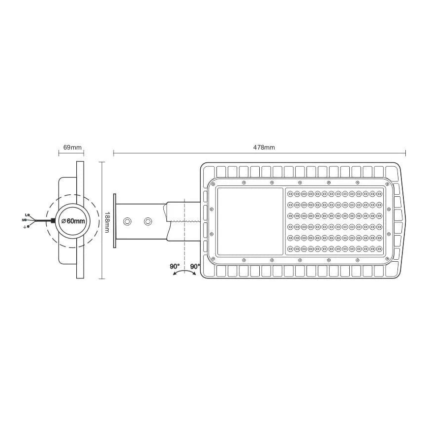 LED Lampa uliczna LED/30W/230V 2700K IP65