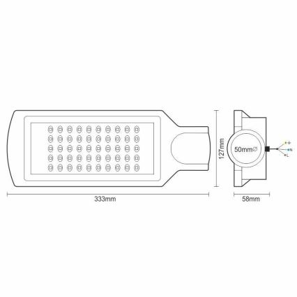 LED Lampa uliczna LED/50W/170-400V 4000K IP65