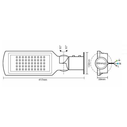 LED Lampa uliczna LED/50W/170-400V IP65