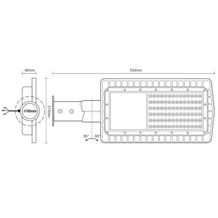 LED Lampa uliczna LED/60W/230V 5000K IP65