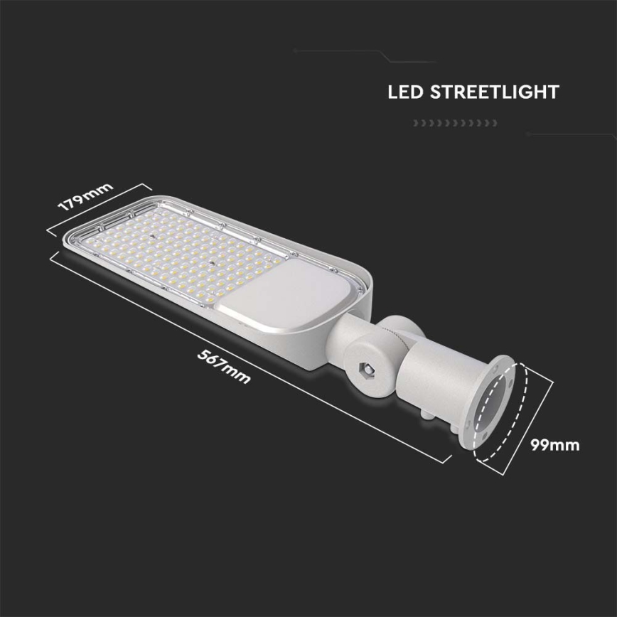 LED Lampa uliczna SAMSUNG CHIP LED/100W/230V 6500K IP65 szary