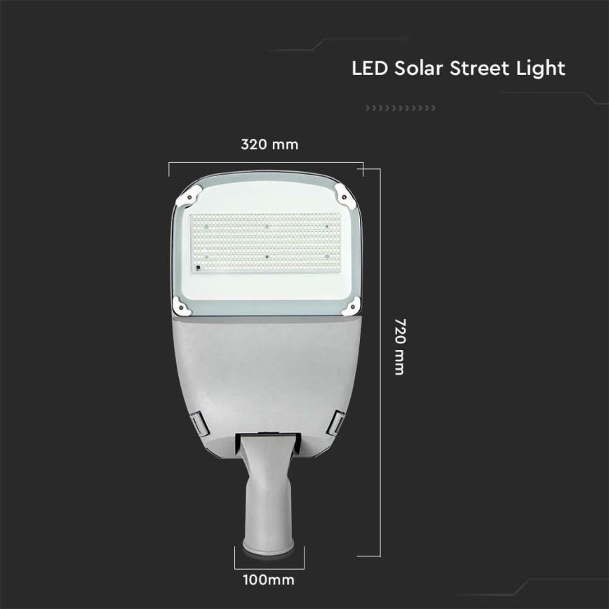 LED Regulowana solarna lampa uliczna SAMSUNG CHIP LED/50W/6,4V 4000K IP65 30000 mAh + pilot zdalnego sterowania