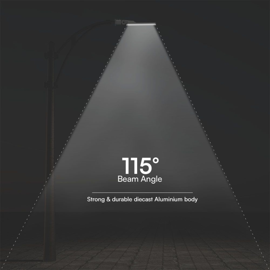 LED Lampa uliczna z czujnikiem zmierzchu SAMSUNG CHIP LED/100W/230V 4000K IP65 szary