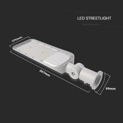 LED Lampa uliczna z czujnikiem zmierzchu SAMSUNG CHIP LED/100W/230V 4000K IP65 szary