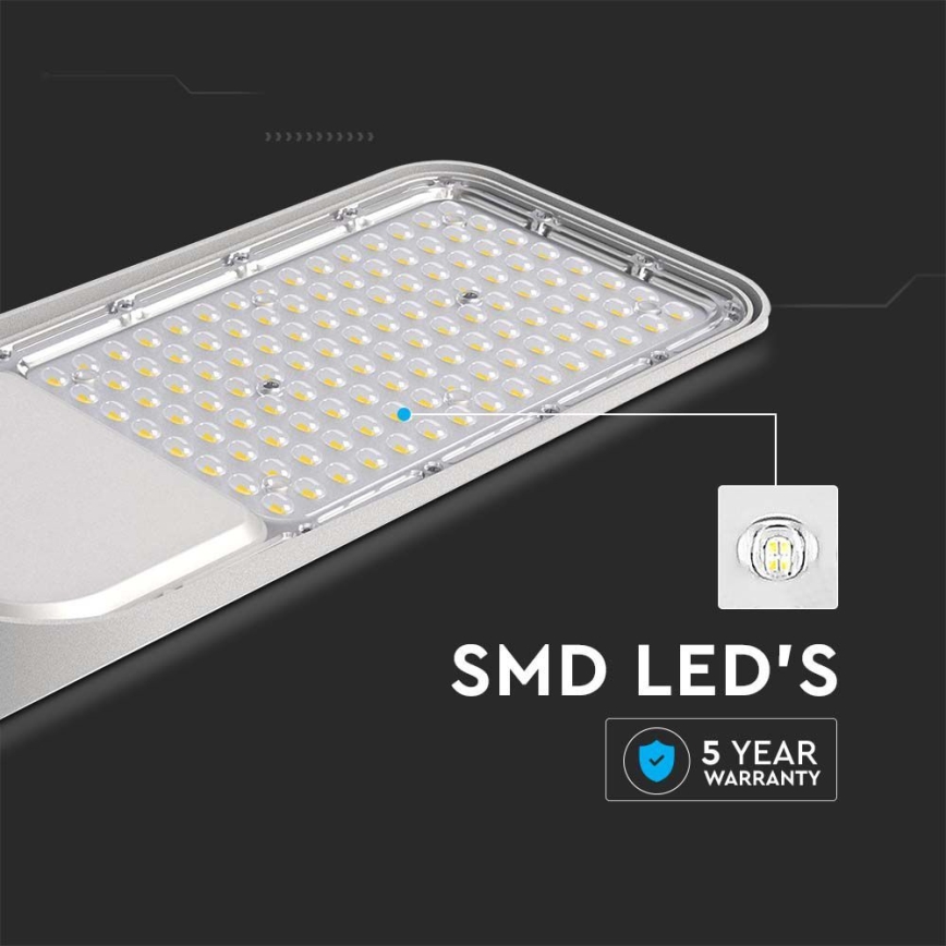 LED Lampa uliczna z czujnikiem zmierzchu SAMSUNG CHIP LED/100W/230V 6500K IP65 szary