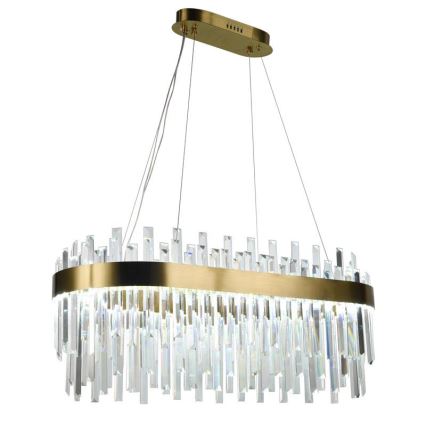Regulowany LED kryształowy żyrandol na linkę LED/100W/230V 3000-6500K złoty + pilot do sterowania