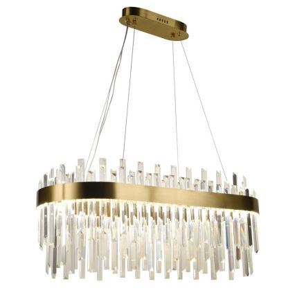 Regulowany LED kryształowy żyrandol na linkę LED/100W/230V 3000-6500K złoty + pilot do sterowania
