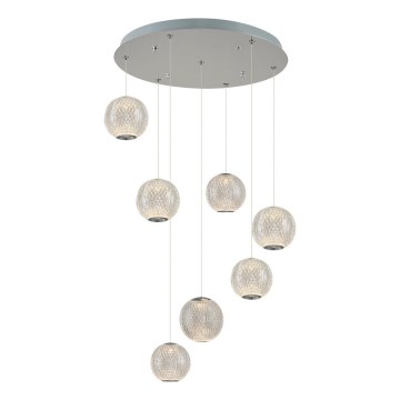 LED Lampa wisząca CREMONA 7xLED/5W/230V 3000K matowy chrom