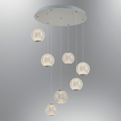 LED Lampa wisząca CREMONA 7xLED/5W/230V 3000K matowy chrom