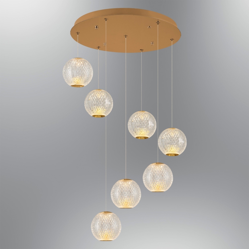 LED Lampa wisząca CREMONA 7xLED/5W/230V 3000K złota