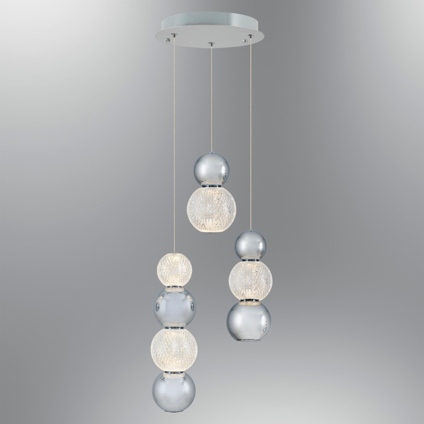 LED Lampa wisząca CREMONA LED/17W/230V 3000K matowy chrom