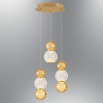 LED Lampa wisząca CREMONA LED/17W/230V 3000K złota