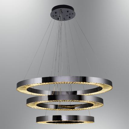 LED Lampa wisząca JESI LED/99W/230V 3000K średnica 100 cm srebrna