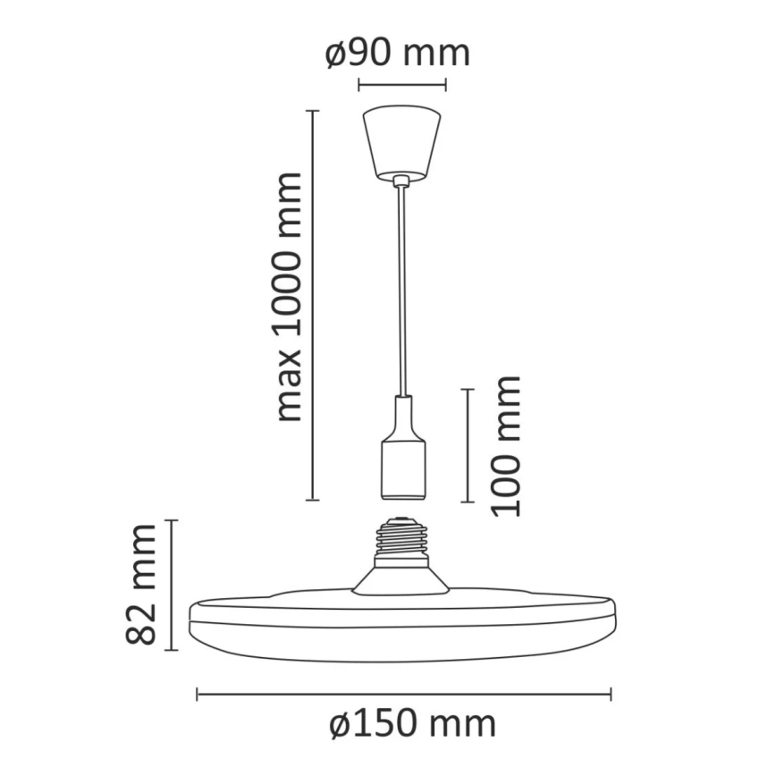 LED Lampa wisząca KIKI 1xE27/10W/230V biala