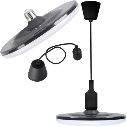 LED Lampa wisząca KIKI 1xE27/15W/230V czarna