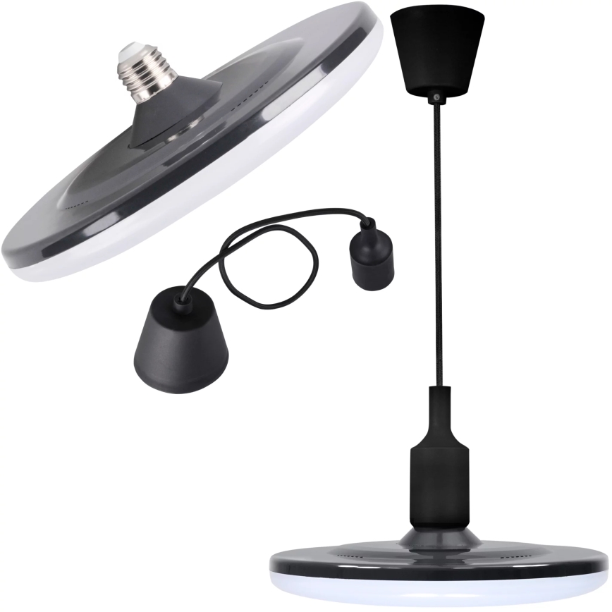 LED Lampa wisząca KIKI 1xE27/15W/230V czarna