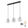 LED lampa wisząca na przewodzie DEVI 3xE27/15W/230V czarna/przezroczysta