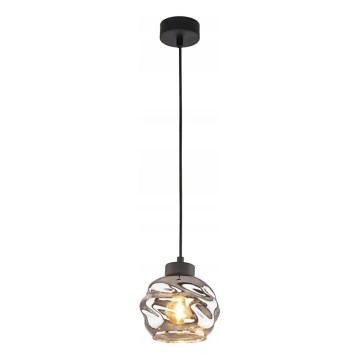LED Lampa wisząca na przewodzie ZULIA 1xE27/15W/230V czarna/dymna