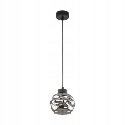 LED Lampa wisząca na przewodzie ZULIA 1xE27/15W/230V czarna/dymna