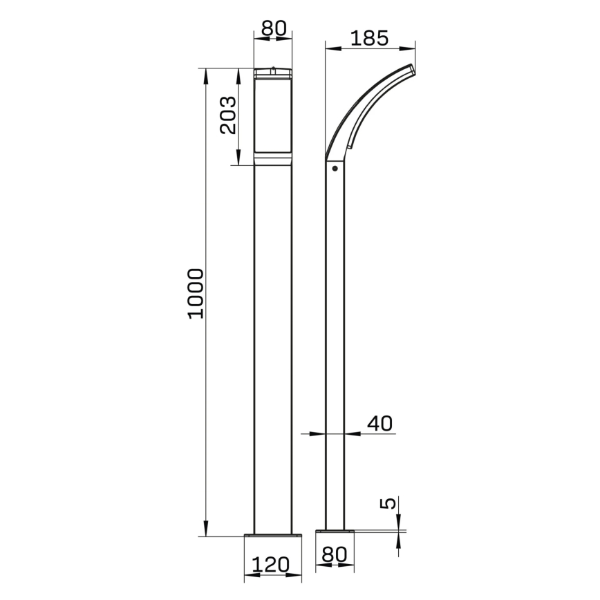 LED Lampa zewnętrzna AMY LED/12W/230V 100 cm IP44 czarny