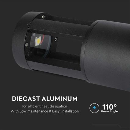 LED Lampa zewnętrzna LED/10W/230V 25cm 3000K IP65 czarny