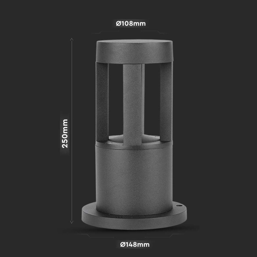 LED Lampa zewnętrzna LED/10W/230V 25cm 6400K IP65 czarny