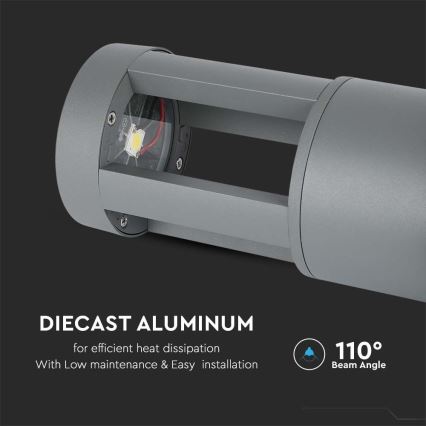 LED Lampa zewnętrzna LED/10W/230V 25cm 6400K IP65 szary