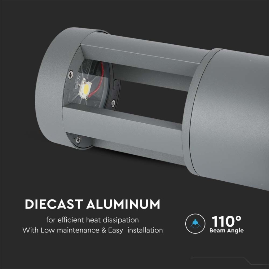 LED Lampa zewnętrzna LED/10W/230V 25cm 6400K IP65 szary