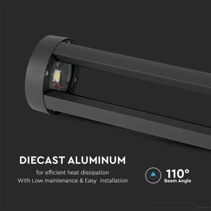 LED Lampa zewnętrzna LED/10W/230V 80cm 6400K IP65 czarny
