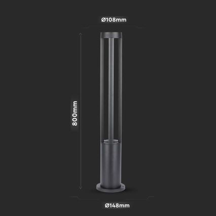LED Lampa zewnętrzna LED/10W/230V 80cm 6400K IP65 czarny