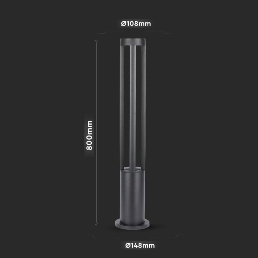 LED Lampa zewnętrzna LED/10W/230V 80cm 6400K IP65 czarny