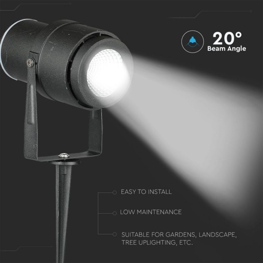 LED Lampa zewnętrzna LED/12W/100-240V IP65 4000K czarne