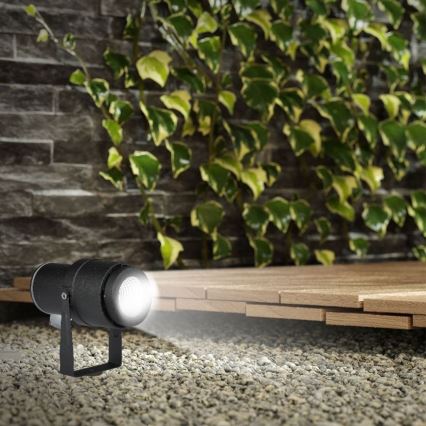 LED Lampa zewnętrzna LED/12W/100-240V IP65 czarna - zielone światło