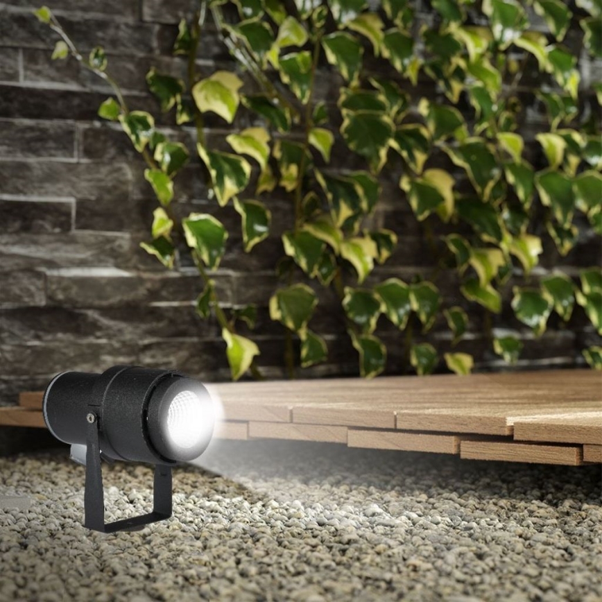 LED Lampa zewnętrzna LED/12W/100-240V IP65 czarna - zielone światło