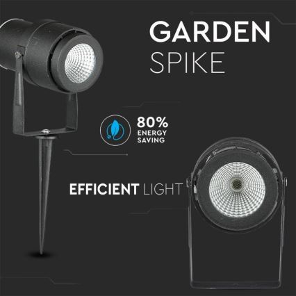 LED Lampa zewnętrzna LED/12W/100-240V IP65 czarna - zielone światło